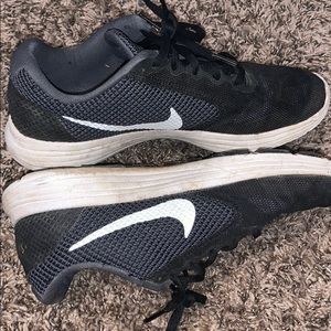 Grey/black nike shoes